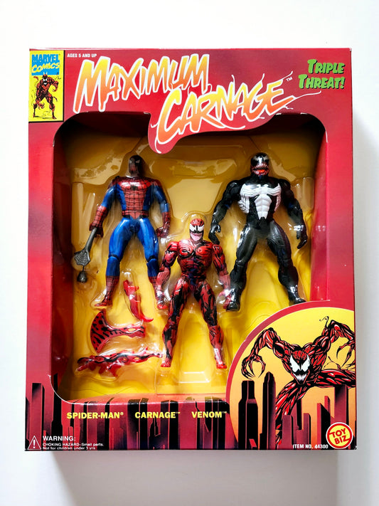 Maximum Carnage Triple Threat! Pack with Spider-Man, Venom, & Carnage Action Figures