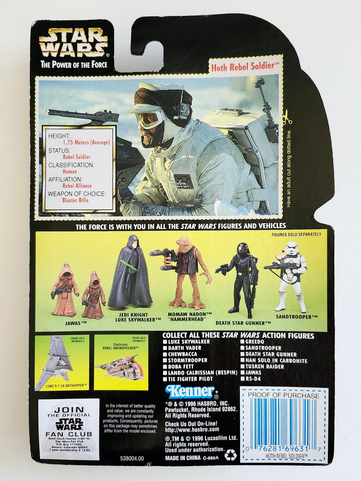 Star Wars: Power of the Force Hoth Rebel Soldier (Hologram Card) 3.75-Inch Action Figure