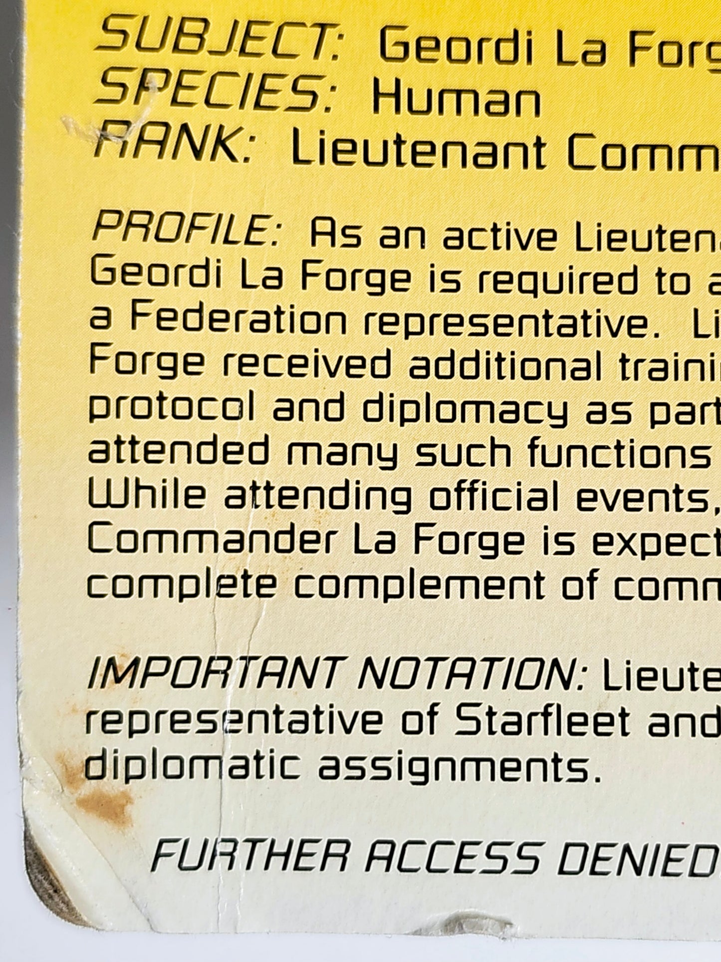 Star Trek: The Next Generation Lt. Cmdr. Geordi La Forge in Dress Uniform 4.5-Inch Action Figure