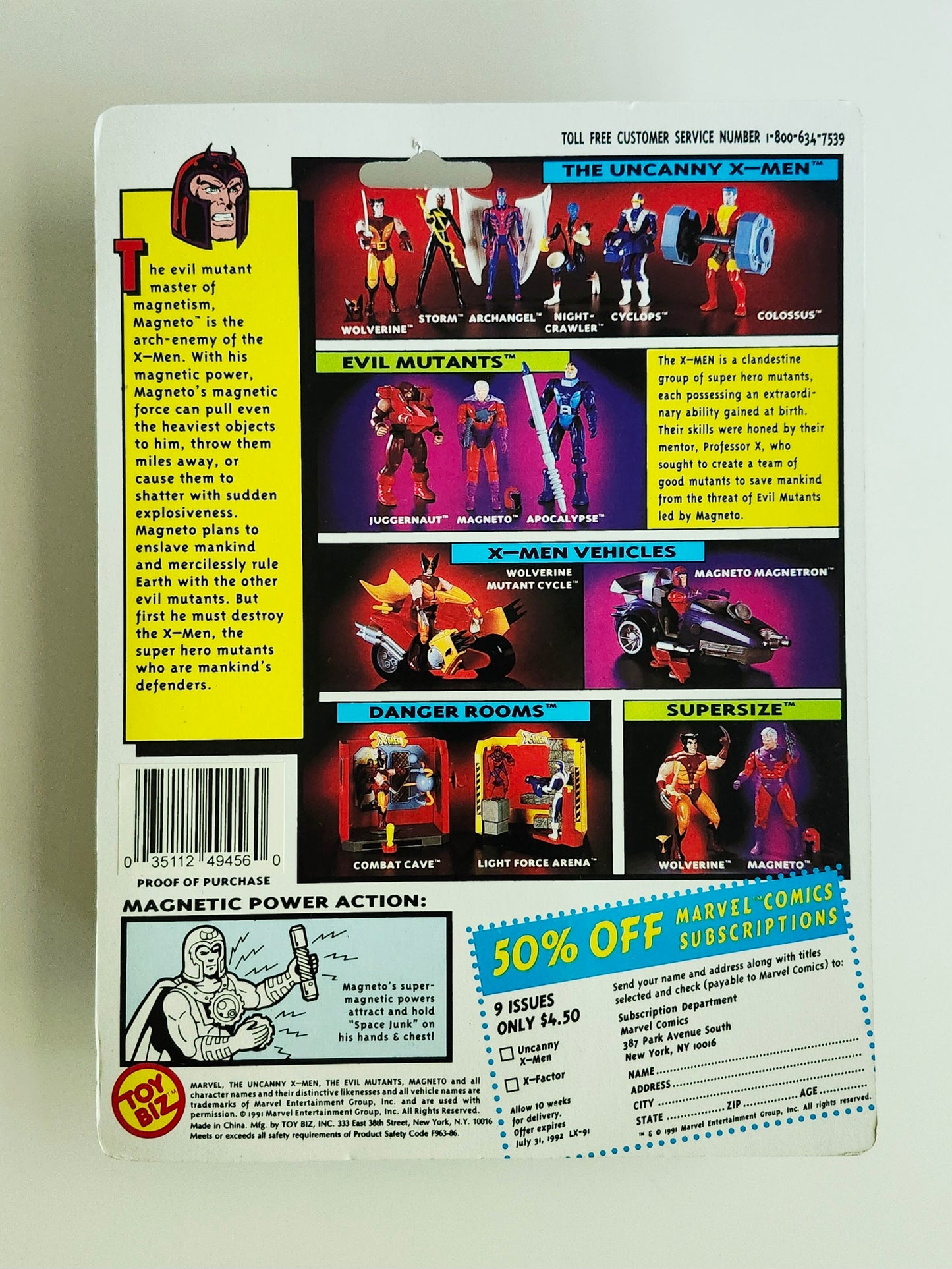 X-Men Magneto with Magnetic Hands & Chest 5-Inch Action Figure, 1991