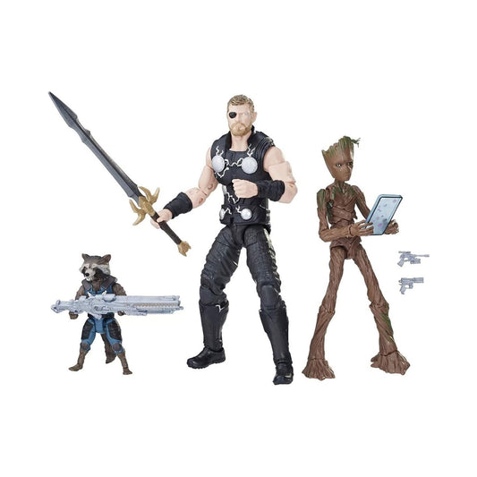 Marvel Legends Avengers Infinity War Thor, Rocket Raccoon, and Groot Exclusive Action Figure 3-Pack