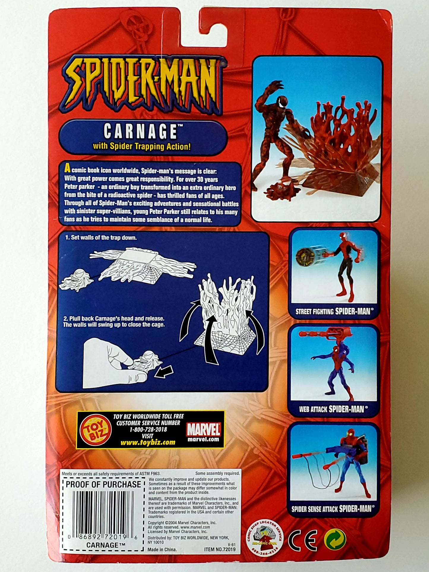 Spider-Man Classics Carnage with Spider Trapping Action 6-Inch Action Figure