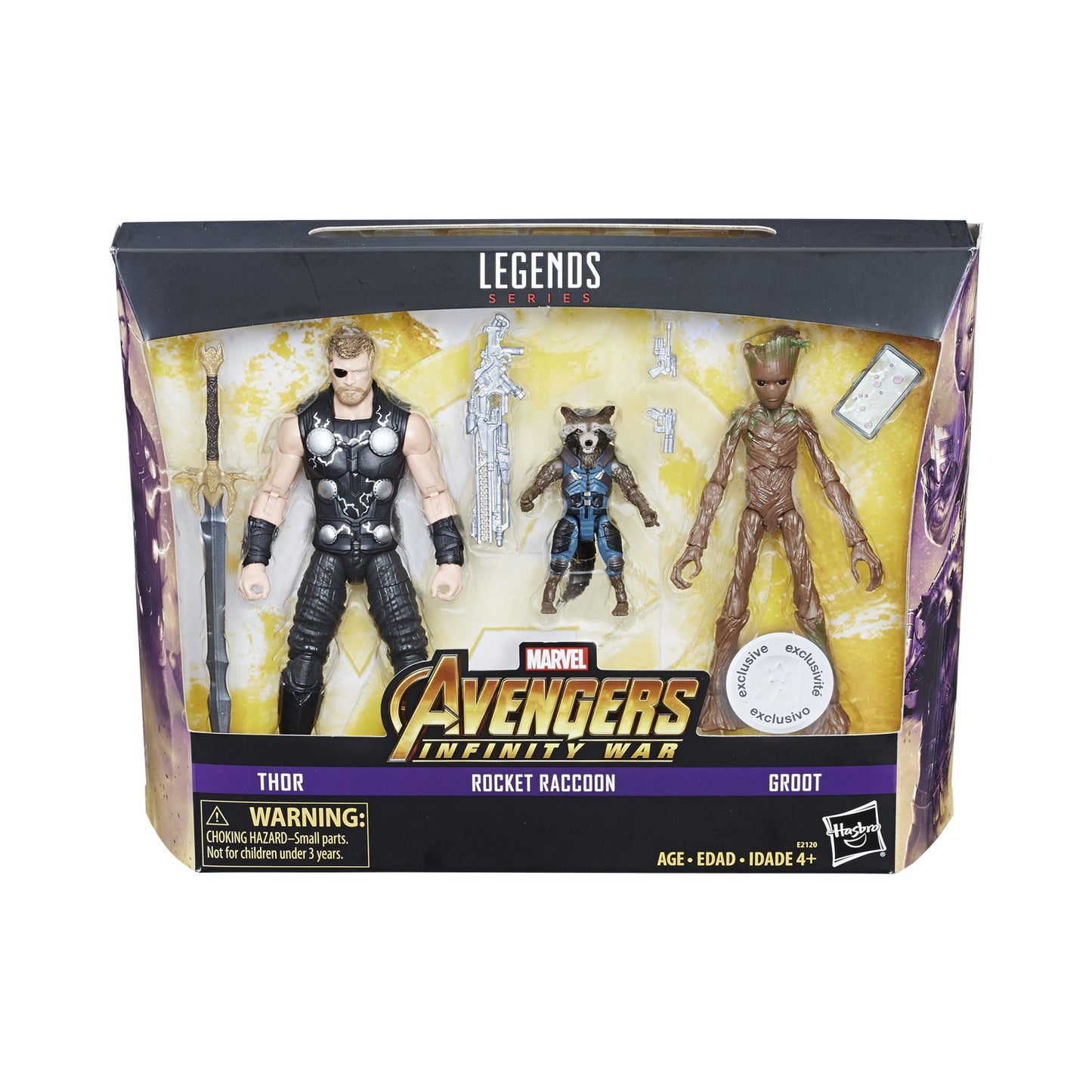 Marvel Legends Avengers Infinity War Thor, Rocket Raccoon, and Groot Exclusive Action Figure 3-Pack