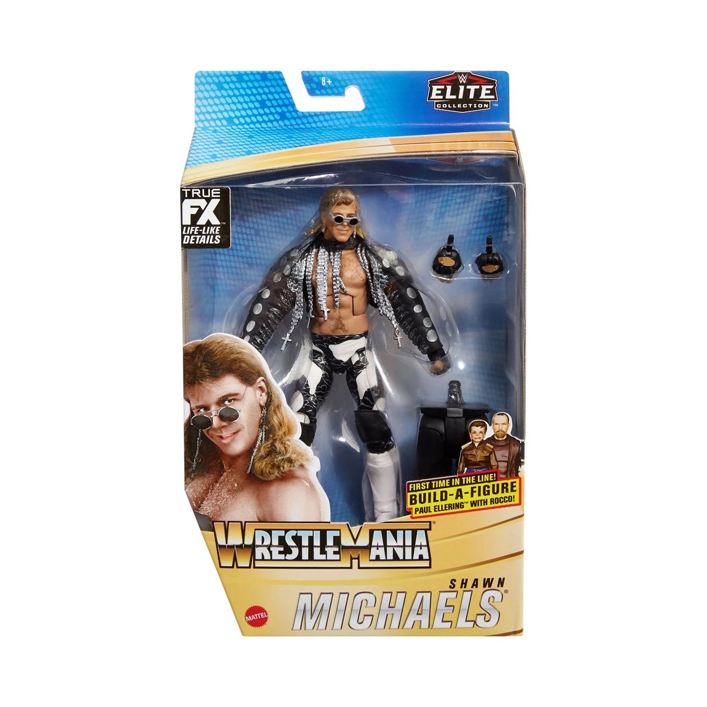WWE Elite Wrestlemania Shawn Michaels Action Figure and Paul Ellering with Rocco Build-A-Figure Pieces