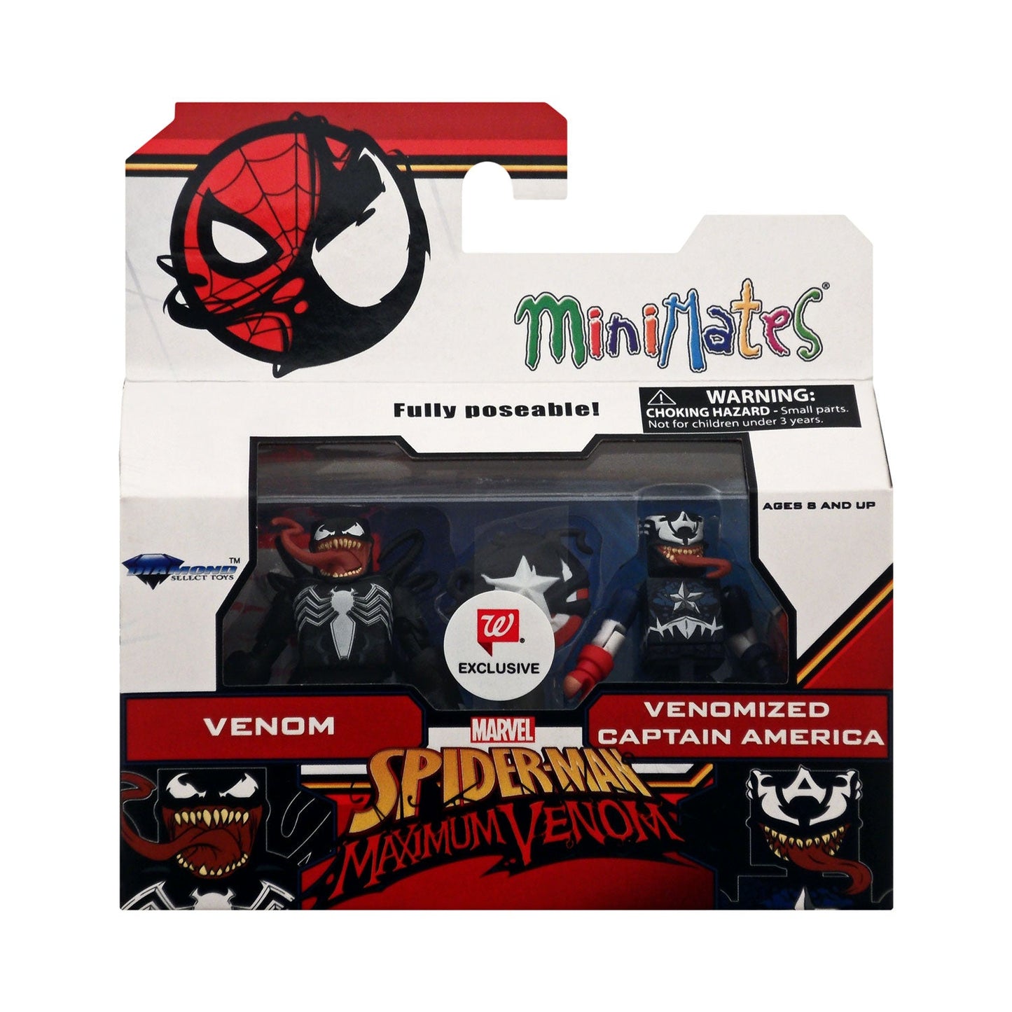 Spider-Man Maximum Venom Minimates Exclusive Venom & Venomized Captain America Action Figures