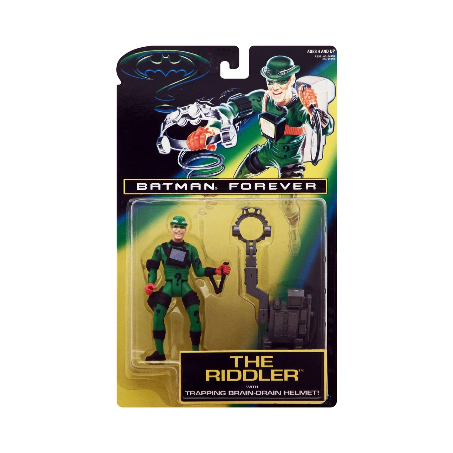 Batman Forever Series The Riddler with Trapping Brain-Drain Helmet Action Figure