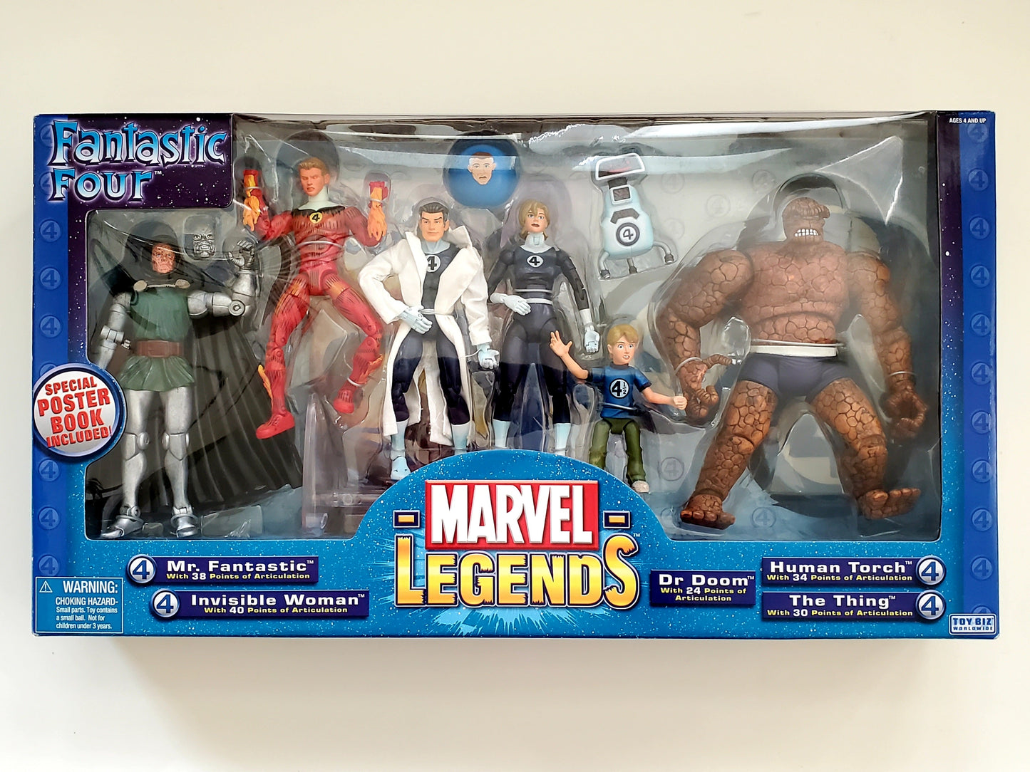 Marvel Legends Fantastic Four Action Figure Set with Dr. Doom, Franklin Richards, & H.E.R.B.I.E.