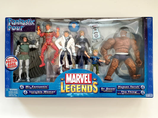Marvel Legends Fantastic Four Action Figure Set with Dr. Doom, Franklin Richards, & H.E.R.B.I.E.