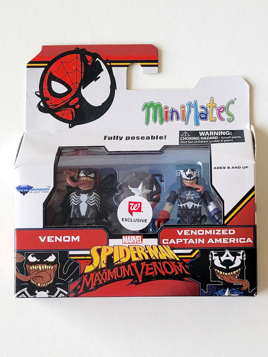 Spider-Man Maximum Venom Minimates Exclusive Venom & Venomized Captain America Action Figures