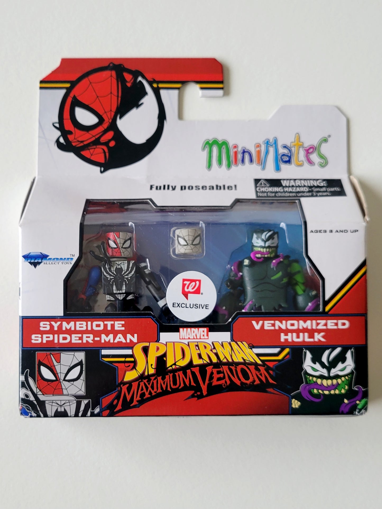 Spider-Man Maximum Venom Minimates Exclusive Symbiote Spider-Man & Venomized Hulk Action Figures