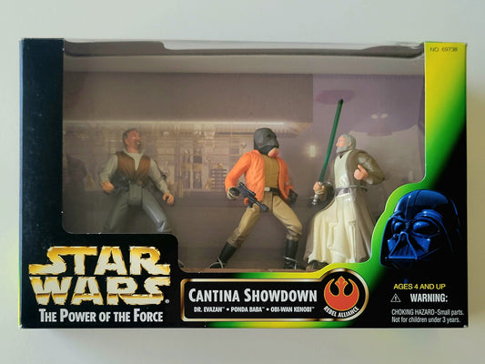 Star Wars: Power of the Force Cantina Showdown 3.75-Inch Action Figures (Dr. Evazan, Ponda Baba, Obi-Wan Kenobi)