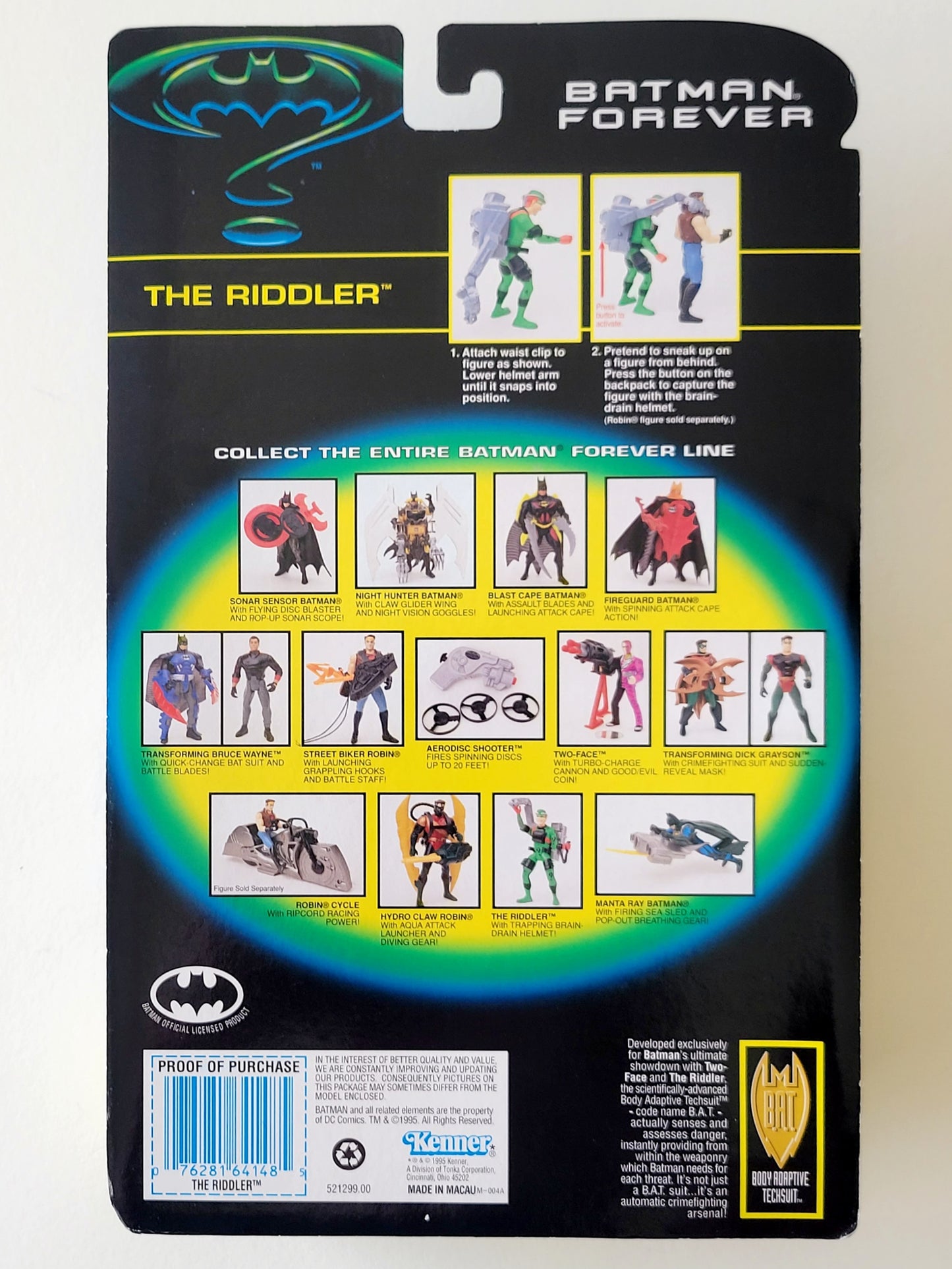 Batman Forever Series The Riddler with Trapping Brain-Drain Helmet Action Figure