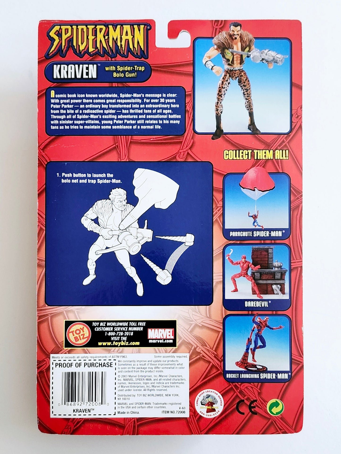 Spider-Man Classics Kraven with Spider-Trap Bolo Gun 6-Inch Action Figure