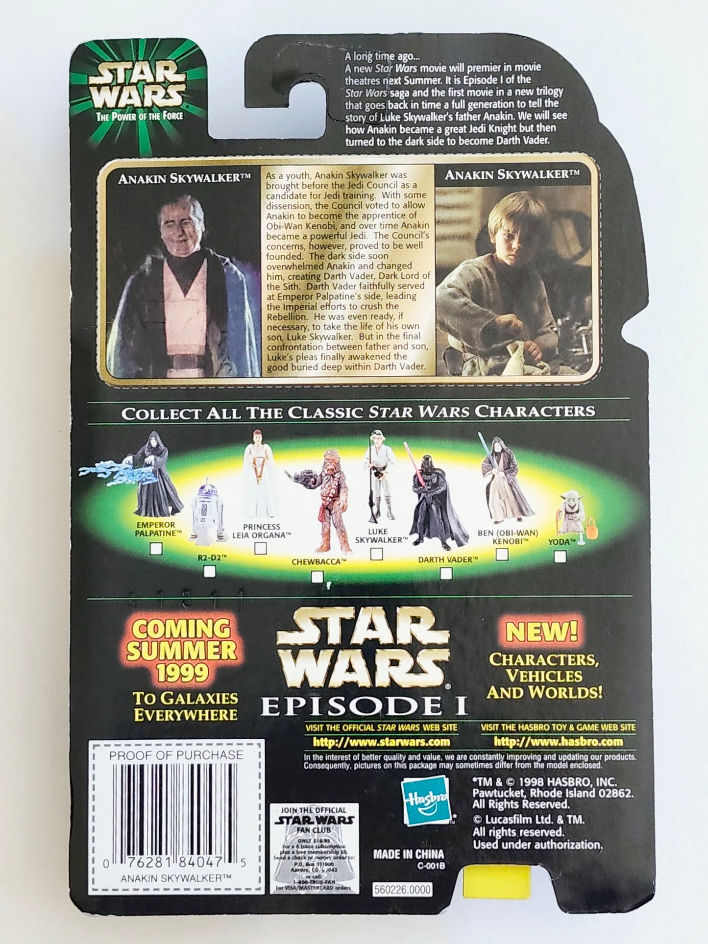 Star Wars: Power of the Force FlashBack Anakin Skywalker 3.75-Inch Action Figure