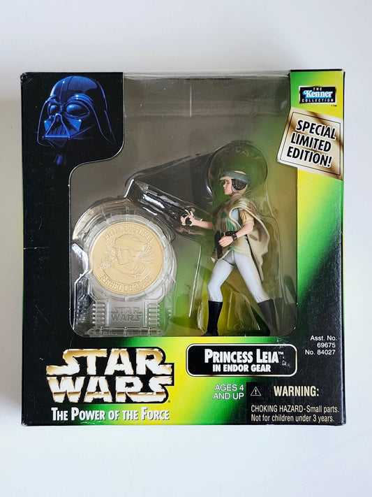 Star Wars: Power of the Force Special Edition Millennium Coin with Princess Leia in Endor Gear 3.75-Inch Action Figure