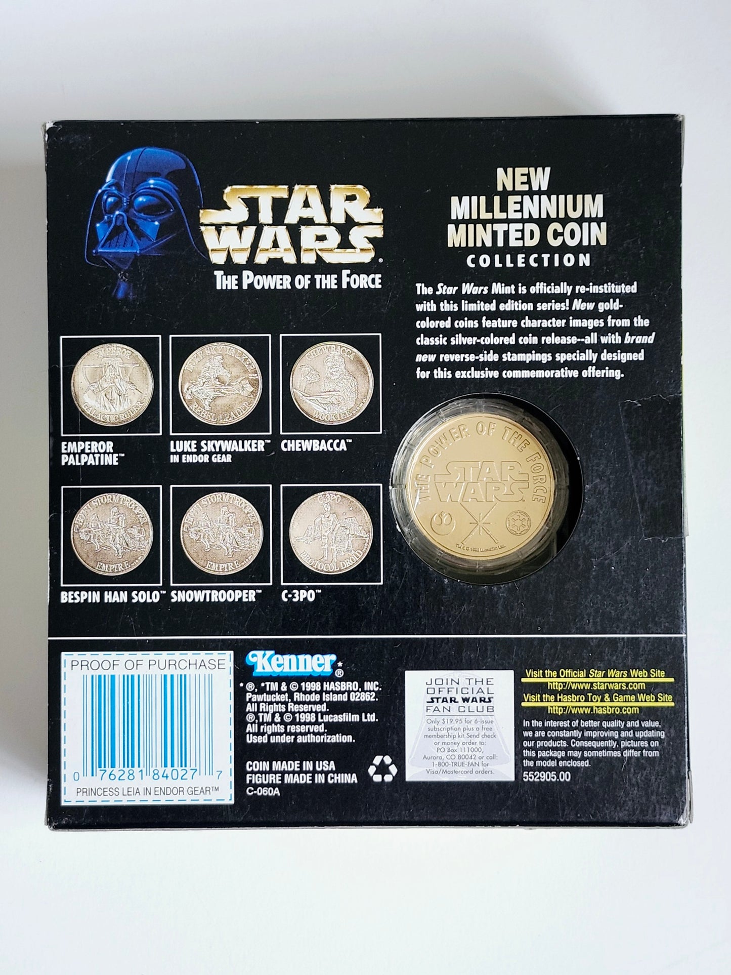 Star Wars: Power of the Force Special Edition Millennium Coin with Princess Leia in Endor Gear 3.75-Inch Action Figure