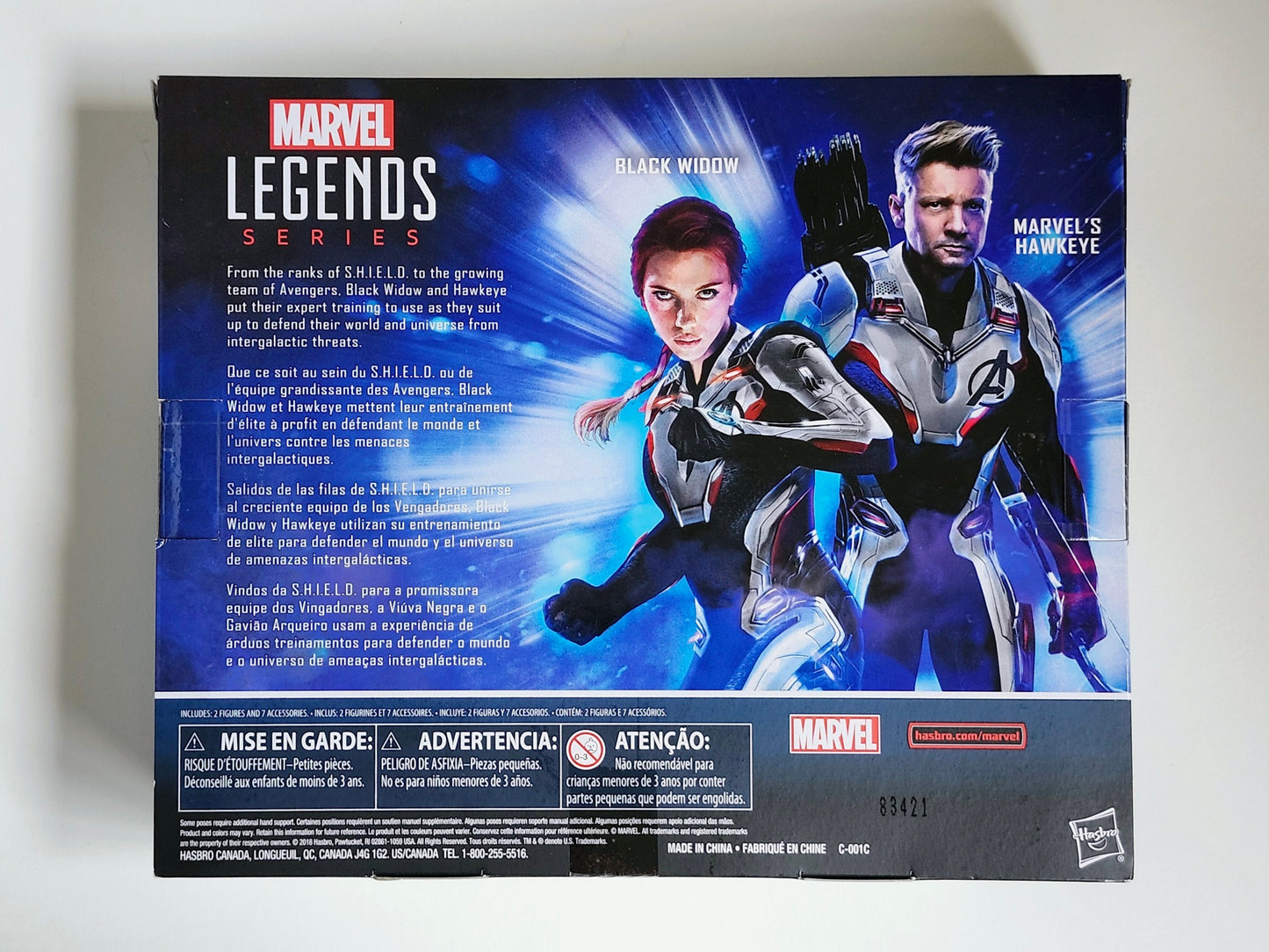 Marvel Legends Avengers Endgame Quantum Suit Marvel's Hawkeye and Black Widow Exclusive Action Figure 2-Pack