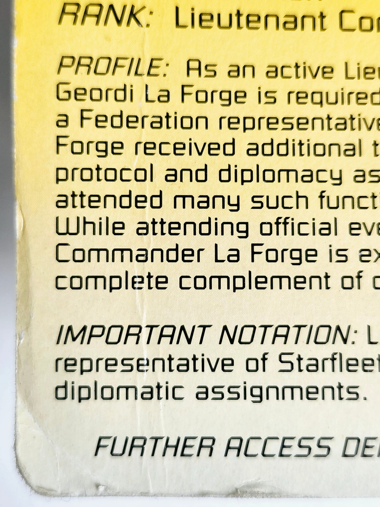 Star Trek: The Next Generation Lt. Cmdr. Geordi La Forge in Dress Uniform 4.5-Inch Action Figure