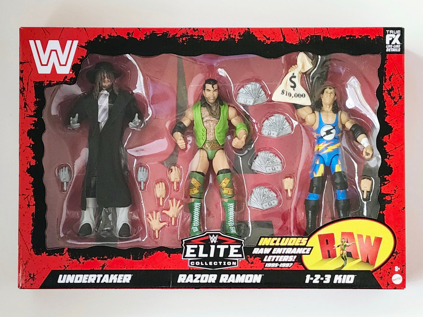 WWE Elite Collection 30th Anniversary Raw Undertaker, Razor Ramon, & 1-2-3 Kid Exclusive Action Figure 3-Pack