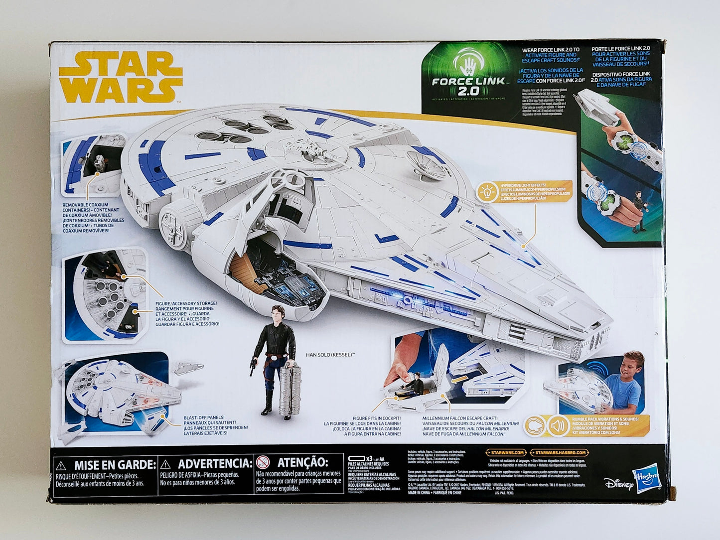Star Wars Force Link 2.0 Kessel Run Millennium Falcon and Han Solo 3.75-Inch Scale Vehicle with Action Figure