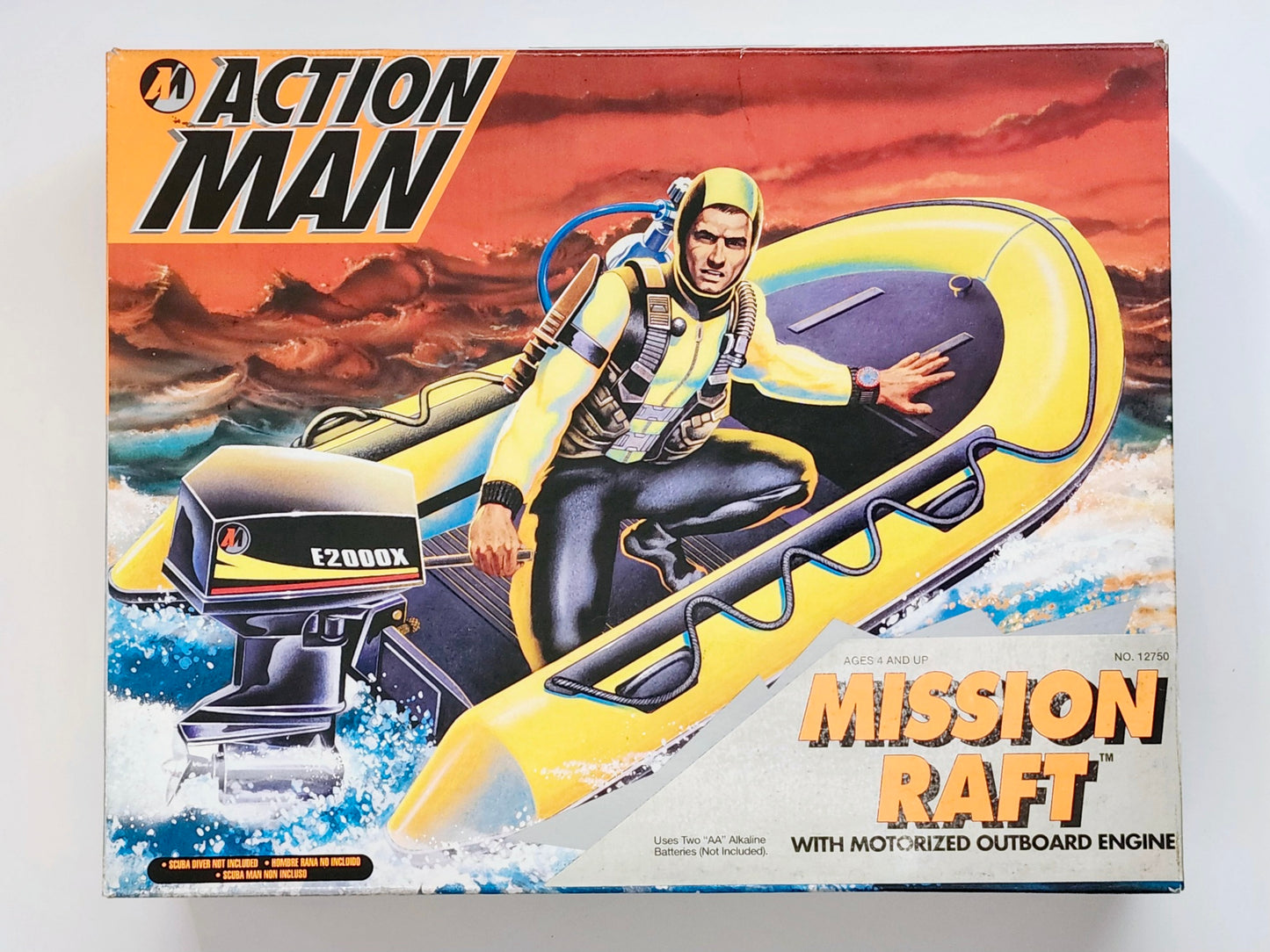 Action Man Mission Raft with Motorized Outboard Engine, Not Mint