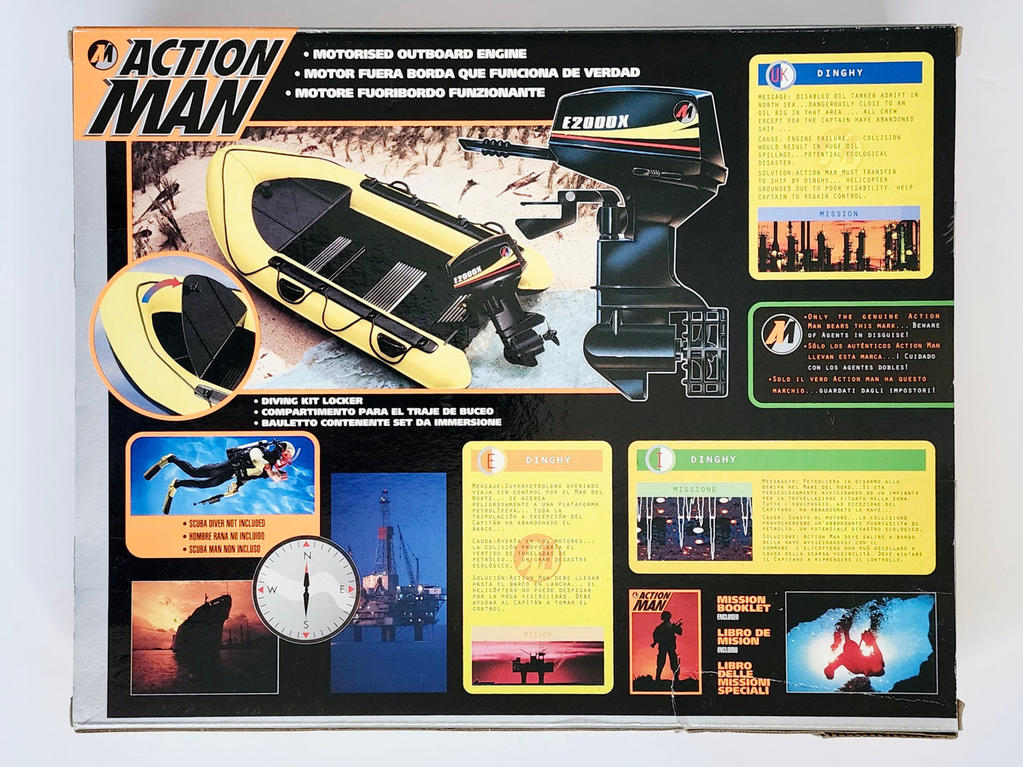 Action Man Mission Raft with Motorized Outboard Engine, Not Mint