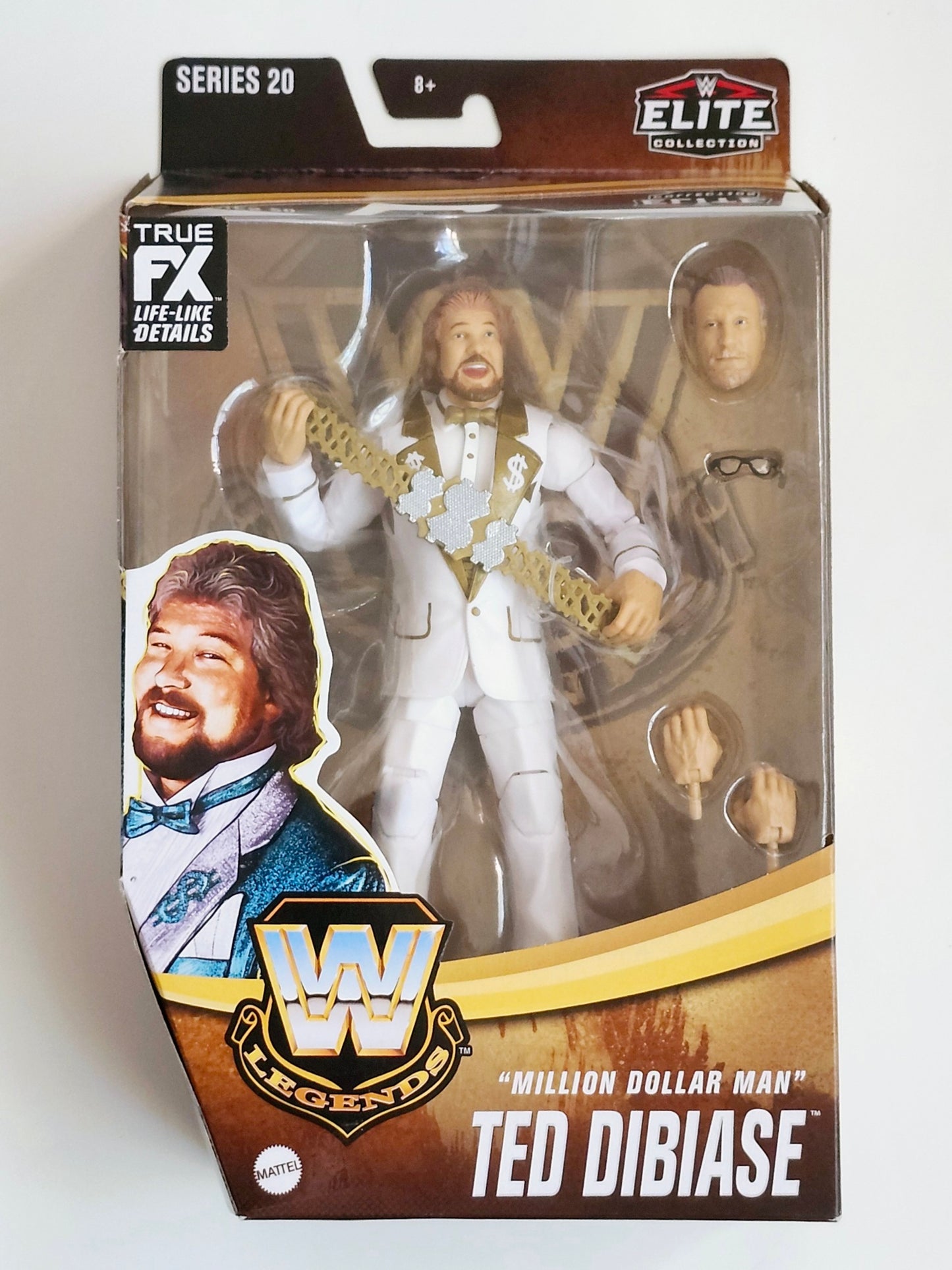 WWE Legends Elite Collection Series 20 "Million Dollar Man" Ted DiBiase (White Suit Chase Variant) Exclusive Action Figure