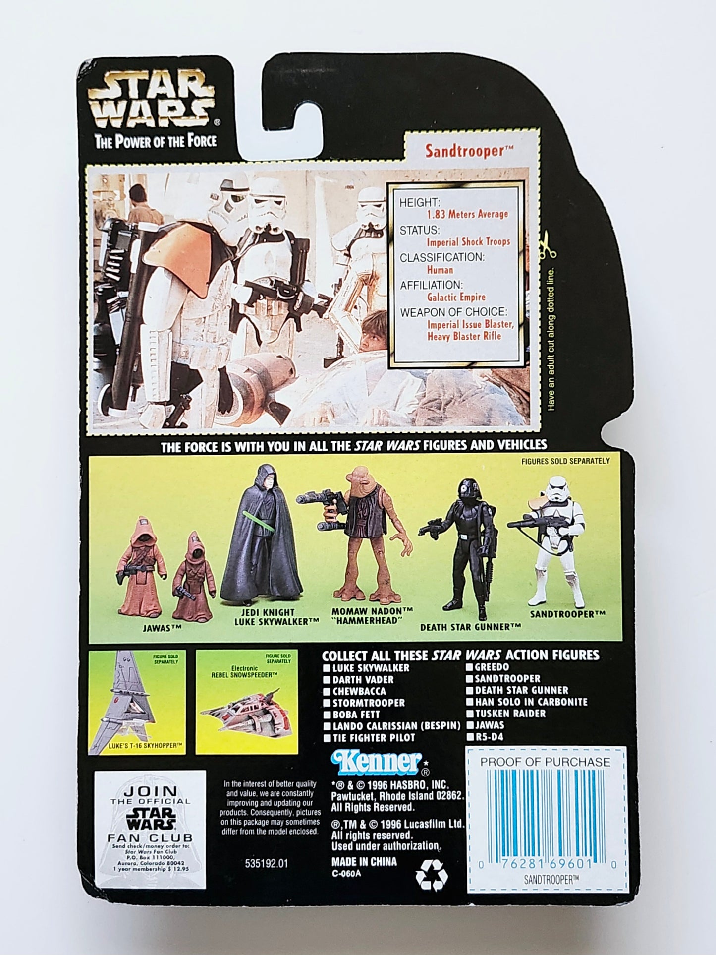 Star Wars: Power of the Force Sandtrooper (Hologram Card) 3.75-Inch Action Figure