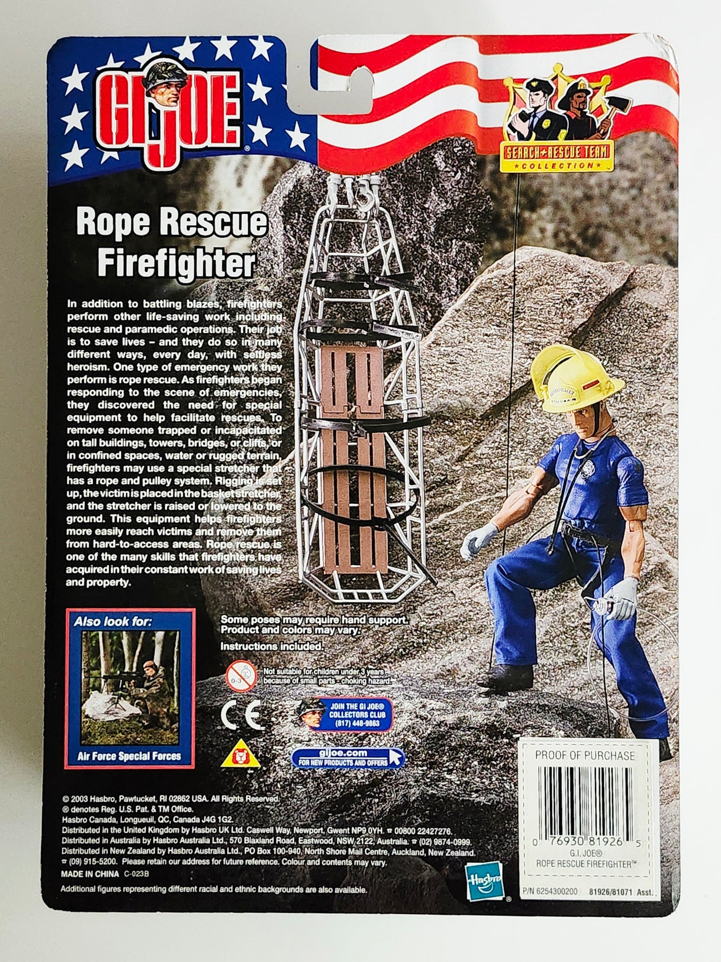 G.I. Joe Search & Rescue Team Collection Rope Rescue Firefighter (African-American) 12-Inch Action Figure