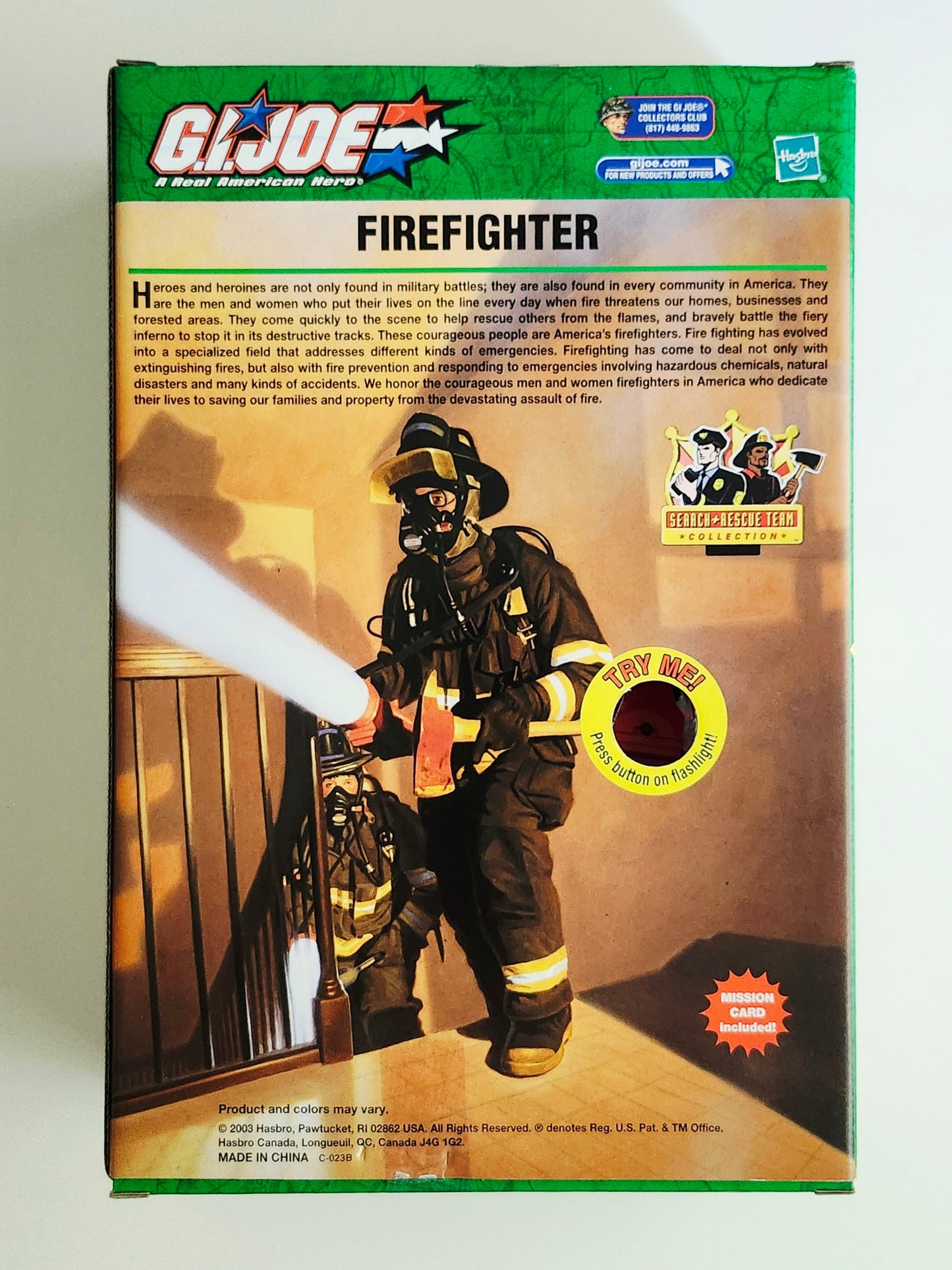 G.I. Joe Search & Rescue Team Collection Firefighter With Working Flashlight (Caucasian) 12-Inch Action Figure