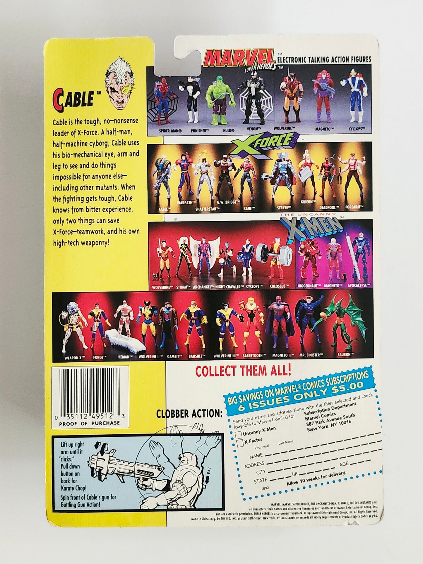 X-Men/X-Force Cable 5-Inch Action Figure, 1992