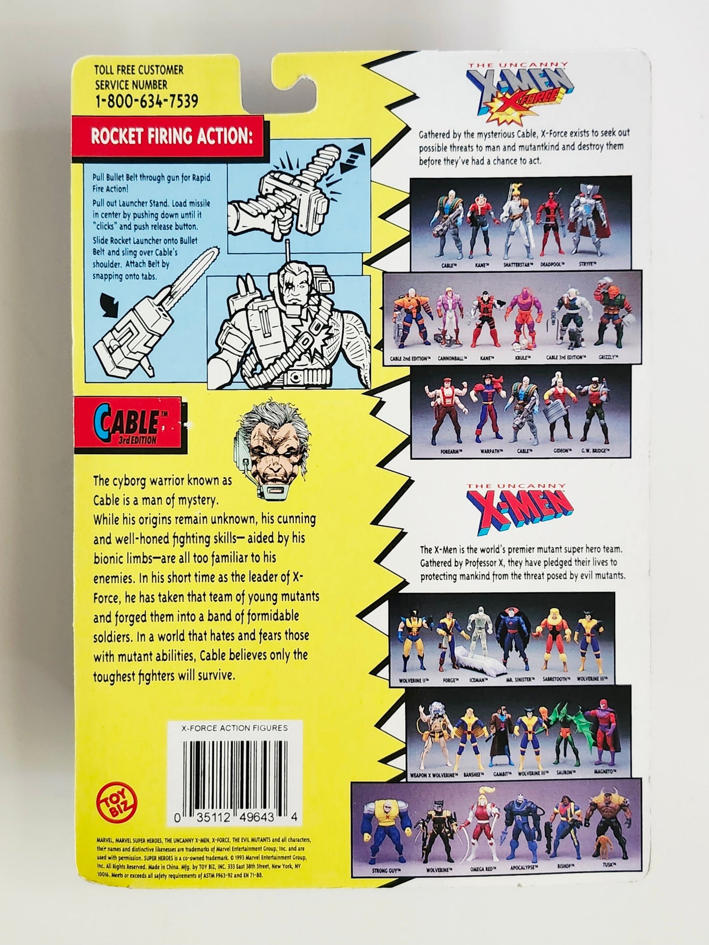 X-Men/X-Force 3rd Edition Cable 5-Inch Action Figure, 1993