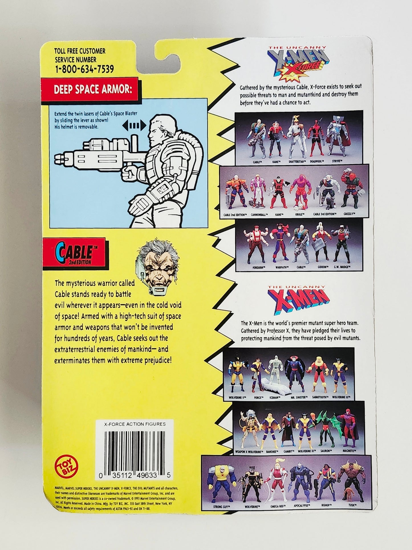X-Men/X-Force 2nd Edition Cable 5-Inch Action Figure, 1993
