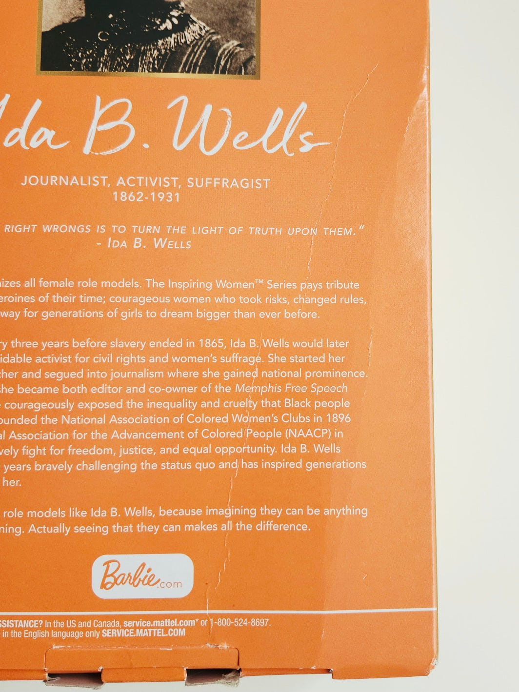 Barbie Signature Inspiring Women Collection Ida B. Wells 11.5-Inch Doll, Not Mint