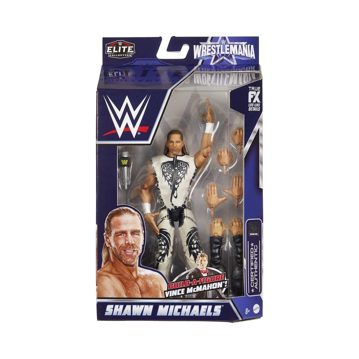WWE Elite Wrestlemania Shawn Michaels Action Figure and Vince McMahon Build-A-Figure Pieces
