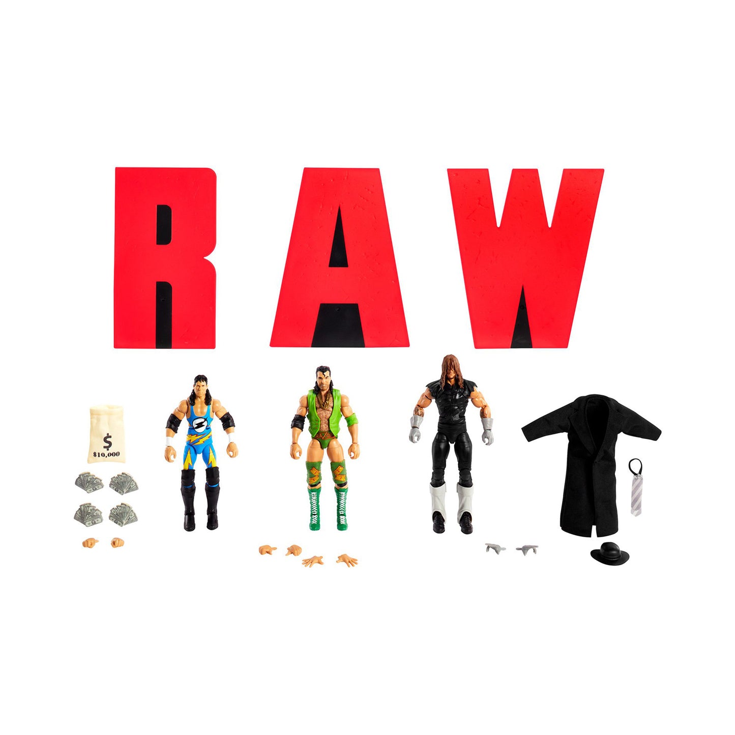 WWE Elite Collection 30th Anniversary Raw Undertaker, Razor Ramon, & 1-2-3 Kid Exclusive Action Figure 3-Pack
