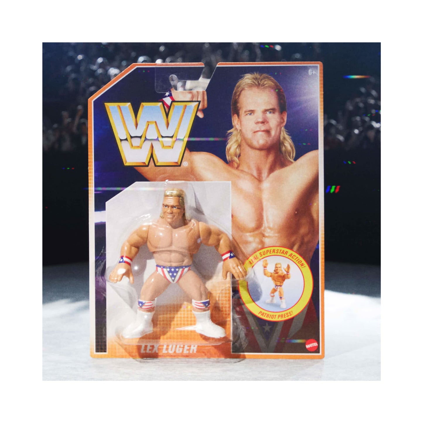 WWE Retro Wave 3 Action Figure 4-Pack Bundle (Lex Luger, Greg "The Hammer" Valentine, Doink the Clown, and Tugboat)
