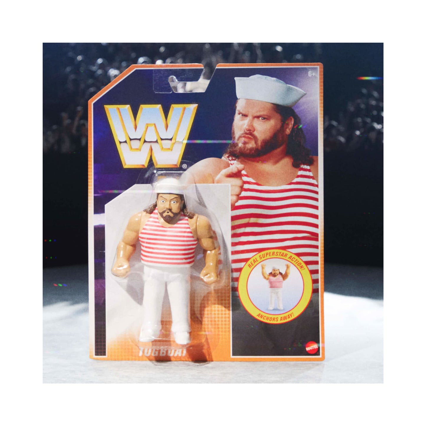 WWE Retro Wave 3 Action Figure 4-Pack Bundle (Lex Luger, Greg "The Hammer" Valentine, Doink the Clown, and Tugboat)