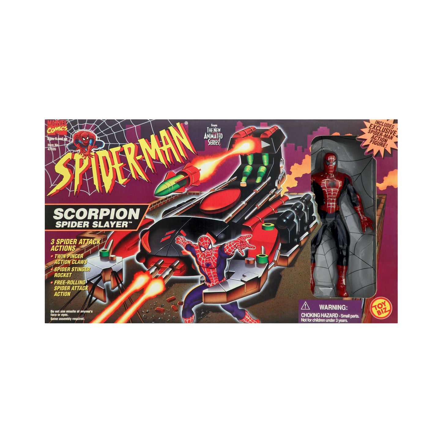 Spider-Man Animated Series Scorpion Spider-Slayer Vehicle and 5-Inch Action Figure (1996)