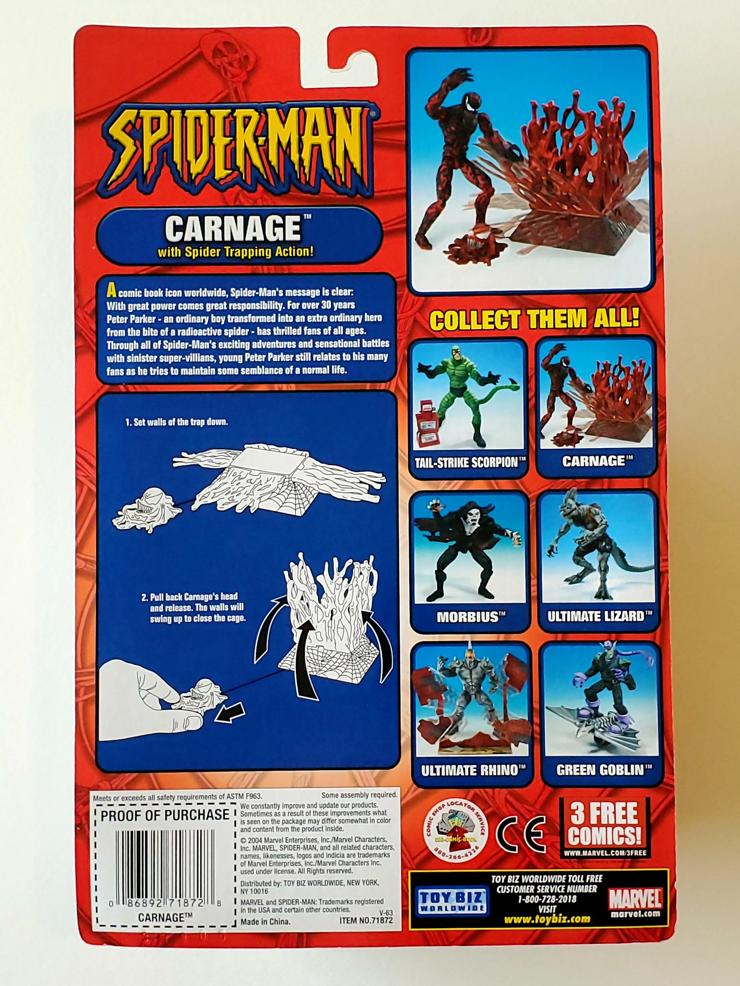 Spider-Man Classics Carnage with Spider Trapping Action 6-Inch Action Figure