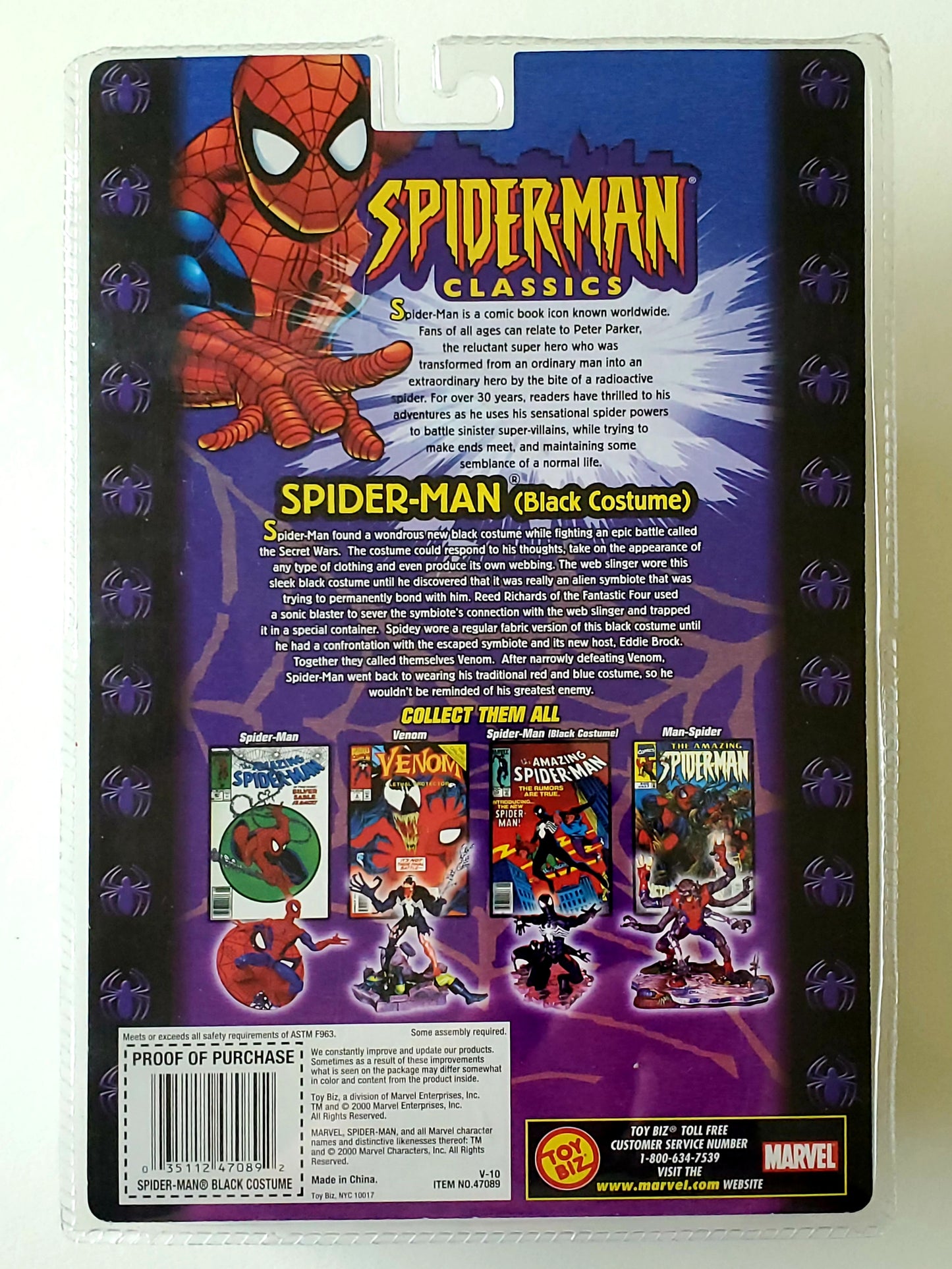 Spider-Man Classics Black Costumed Spider-Man 6-Inch Action Figure