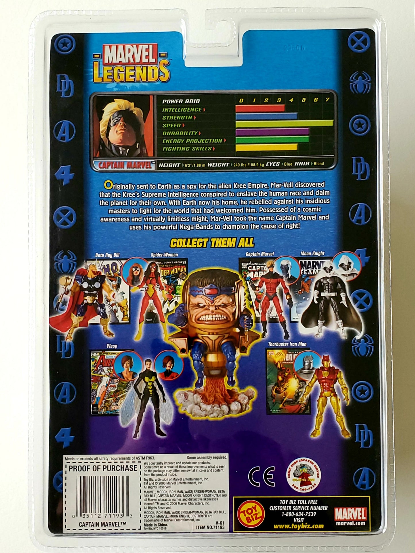 Marvel Legends MODOK Series Captain Marvel (Red & Blue Costume) 6-Inch Action Figure