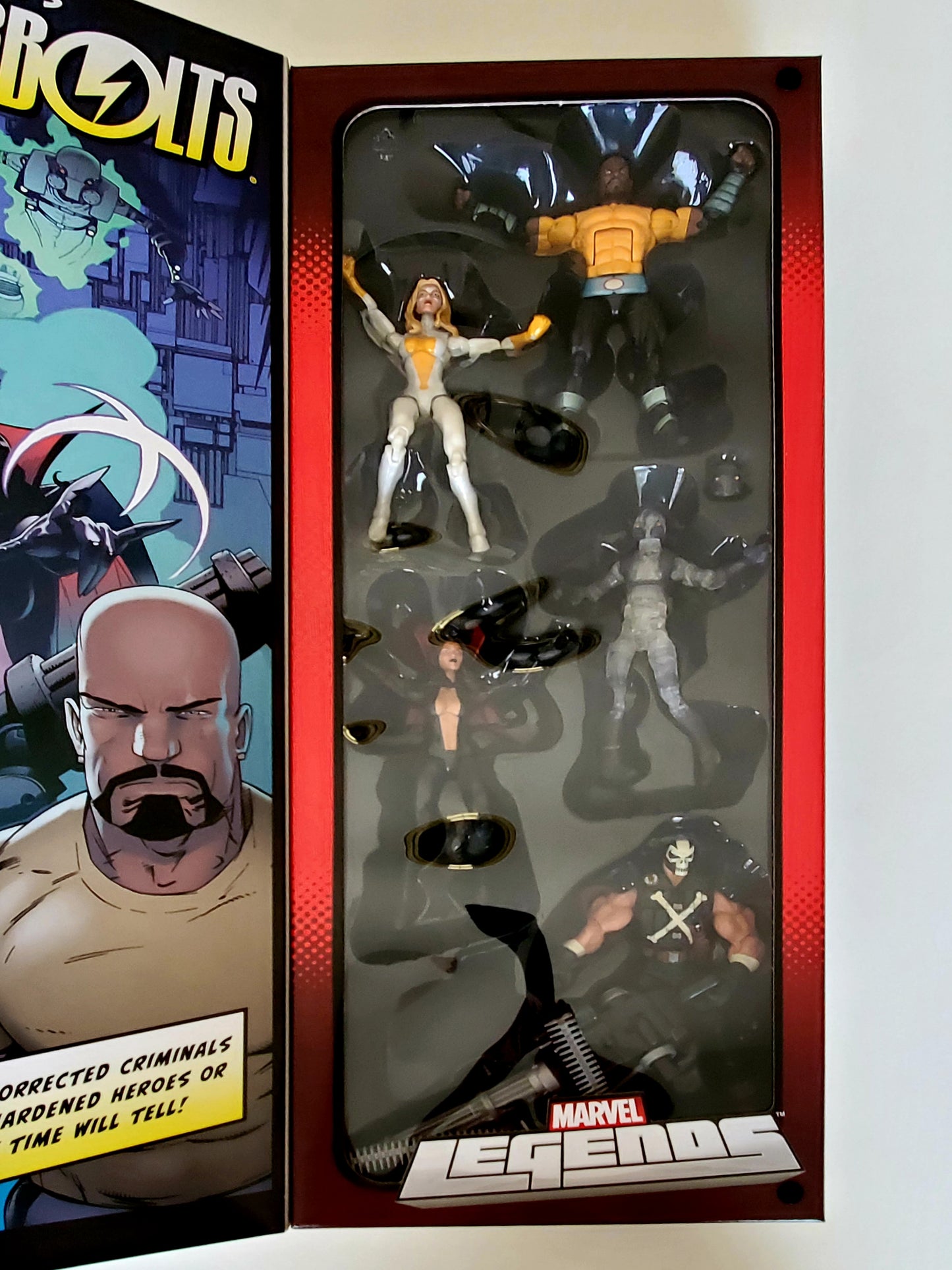 Marvel Legends SDCC 2013 Exclusive Thunderbolts Action Figure Set (Luke Cage, Moonstone, Ghost, Satana, Crossbones)