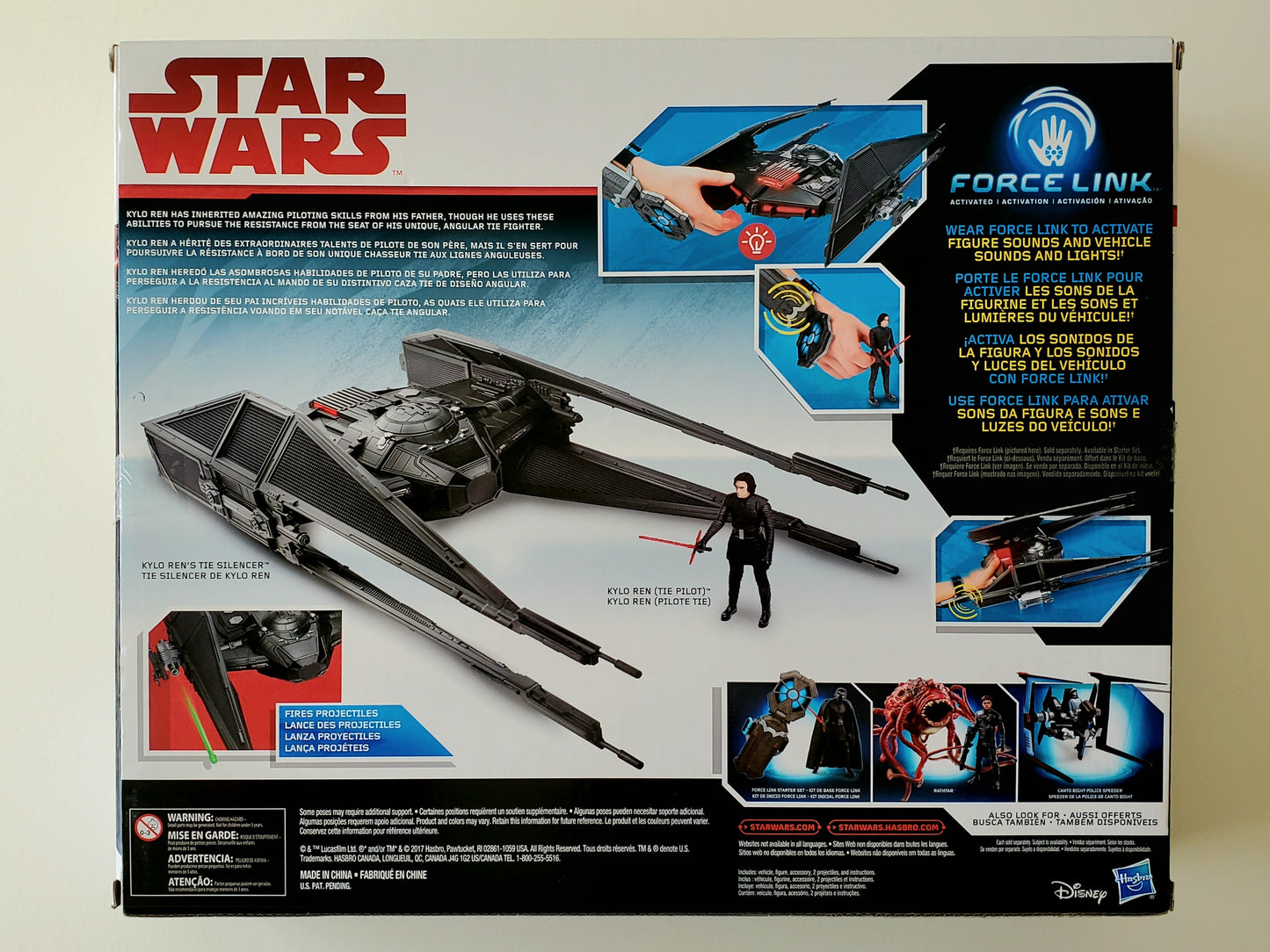 Star Wars Force Link Kylo Ren's Tie Silencer with Kylo Ren (Tie Pilot) 3.75-Inch Scale Vehicle with Action Figure