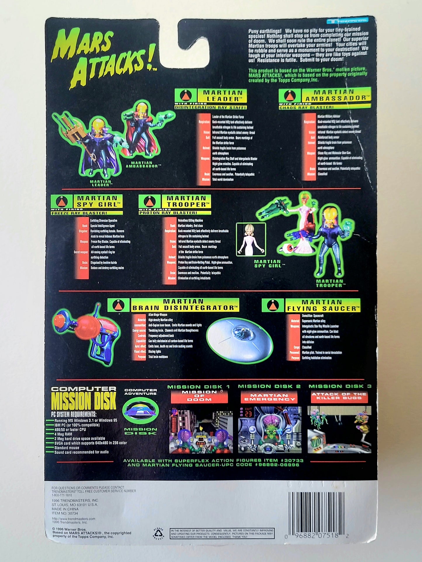 Martian Ambassador with Chaos Ray Blaster Action Figure from Mars Attacks!