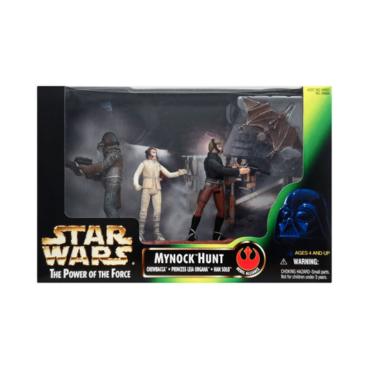 Star Wars: Power of the Force Mynock Hunt 3.75-Inch Action Figure Set (Chewbacca, Princess Leia Organa, Han Solo)
